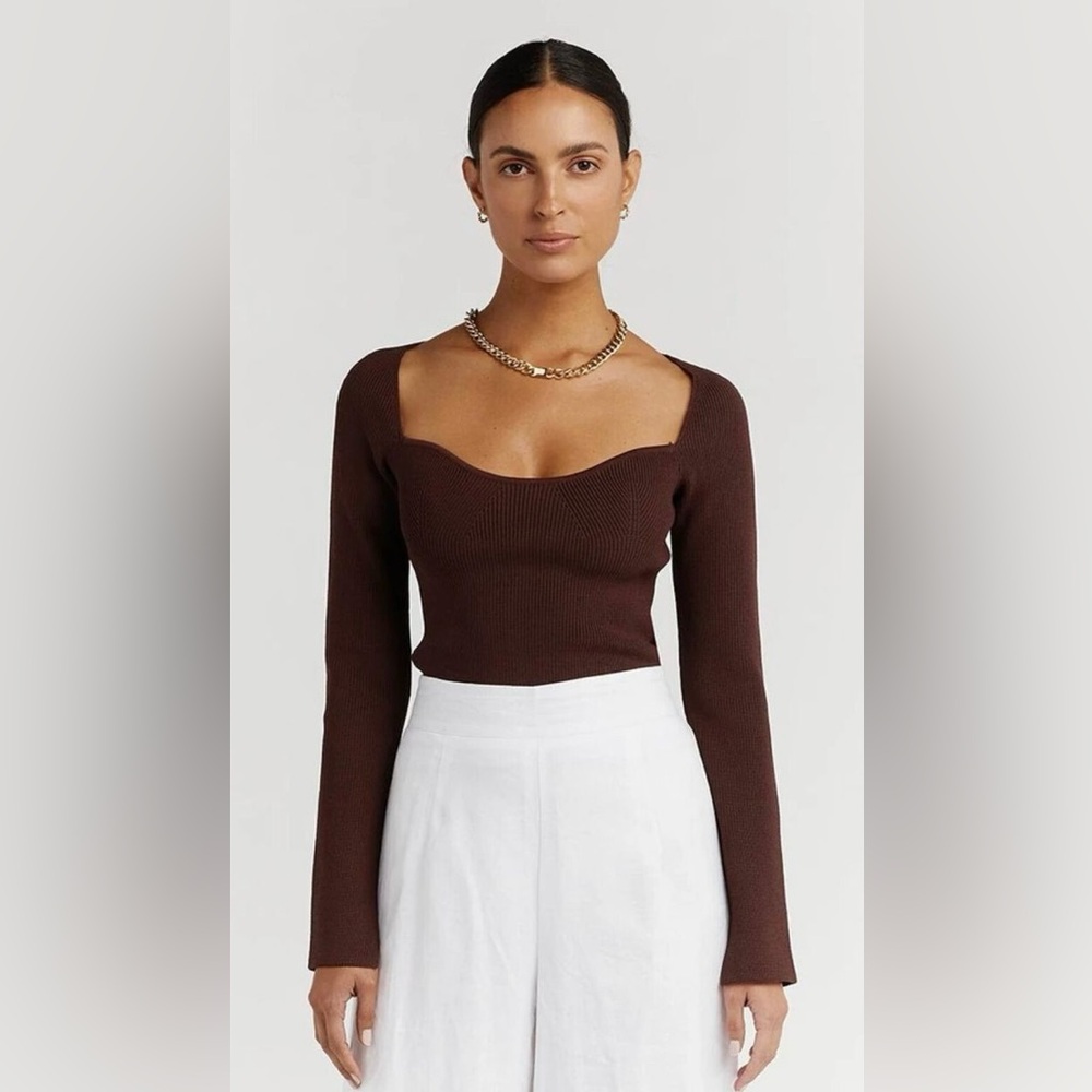 DISSH Paces Knit Top in Dark Brown